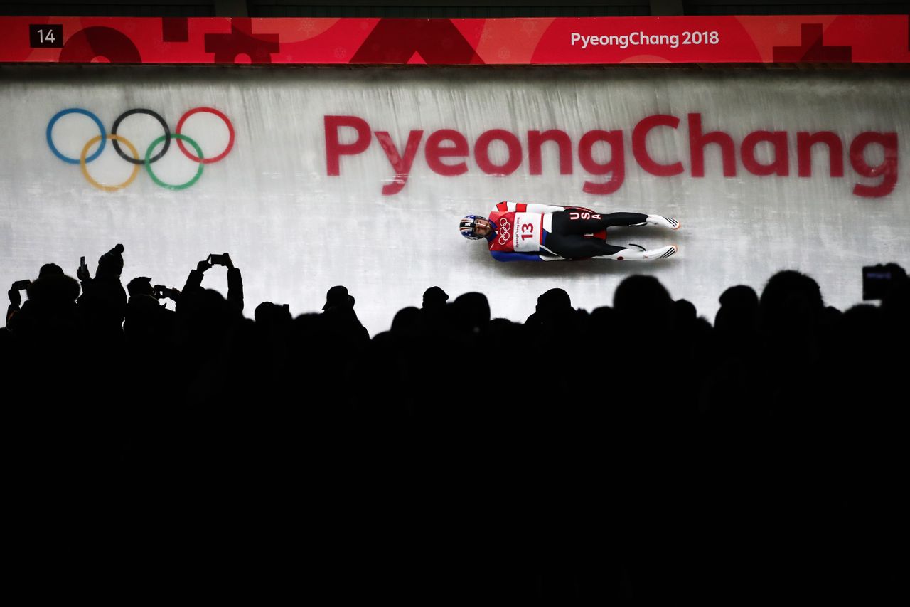 Chris Mazdzer competes in the Winter Olympics. 