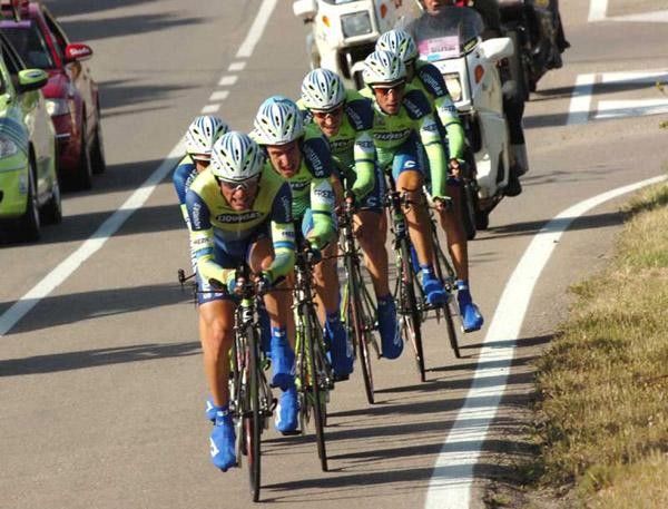 The effort shows on Danilo Di Luca's face