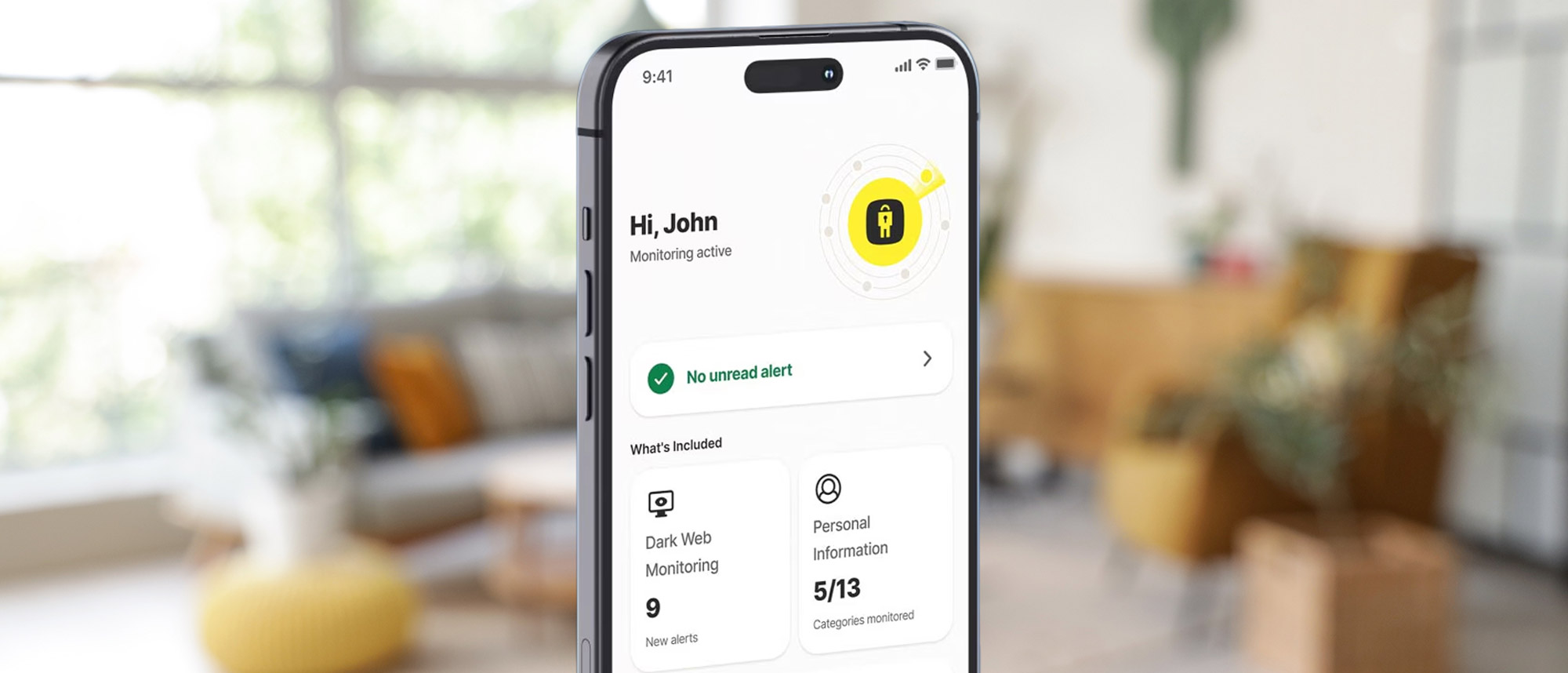 The LifeLock app dashboard on a phone