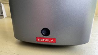 Anker Nebula Mars 3 Air home cinema projector close up on Nebula logo