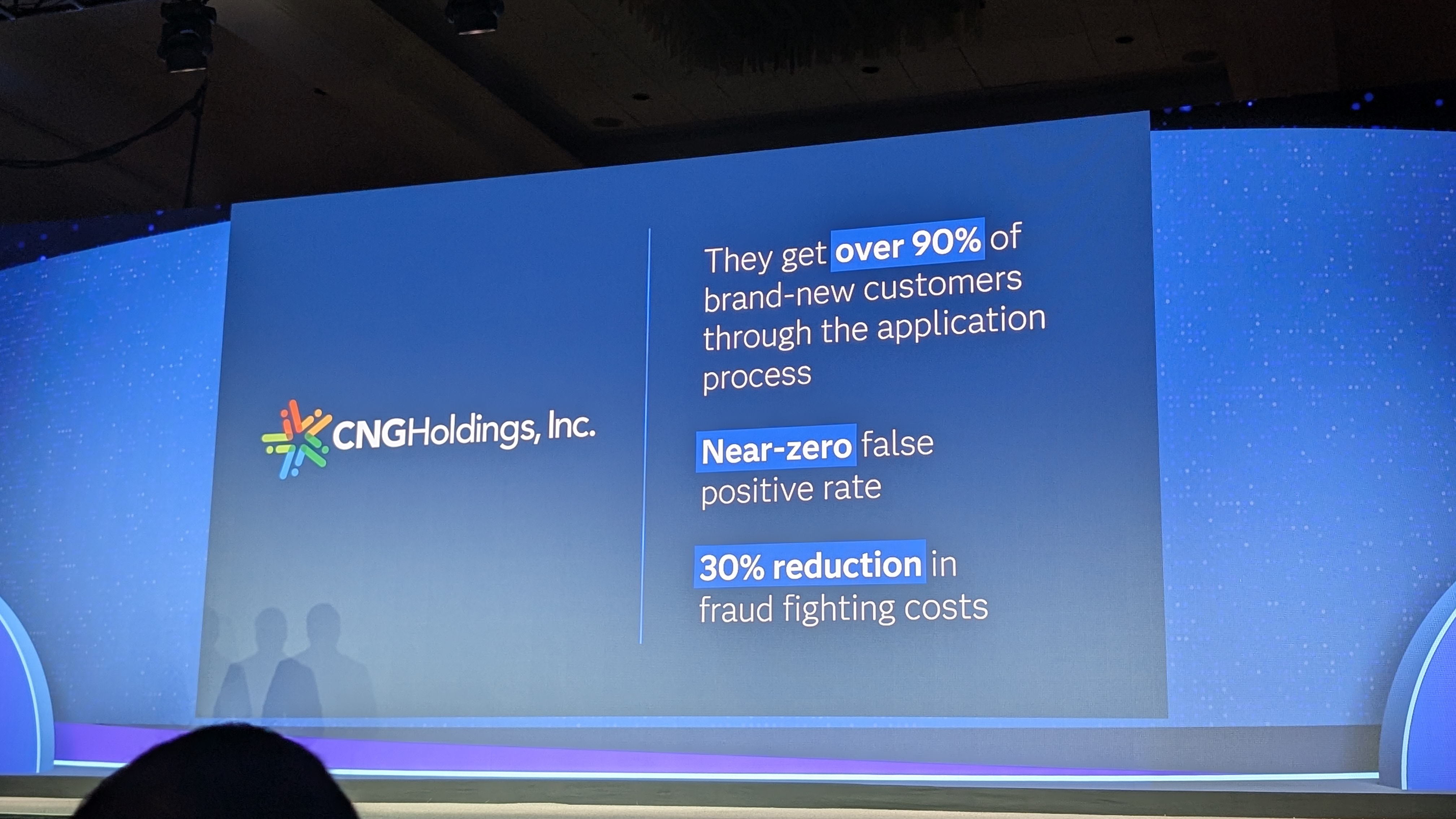 A fact sheet showing how SAS has helped improve onboarding and fraud detection for the financial solutions provider CNG Holdings, shown live at SAS Innovate 2025.