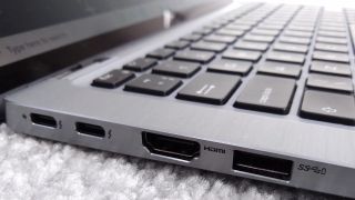 Closeup on Dell laptop