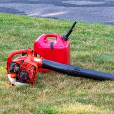 Gas leaf blower and gas can