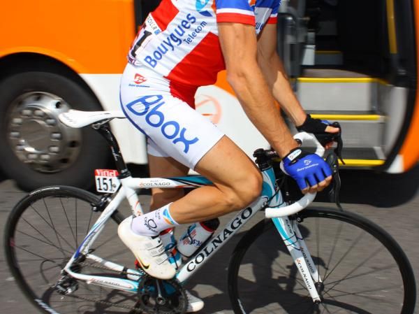 BBox-Bouygues Telecom team leader Thomas Voeckler set off on a Colnago EPS.
