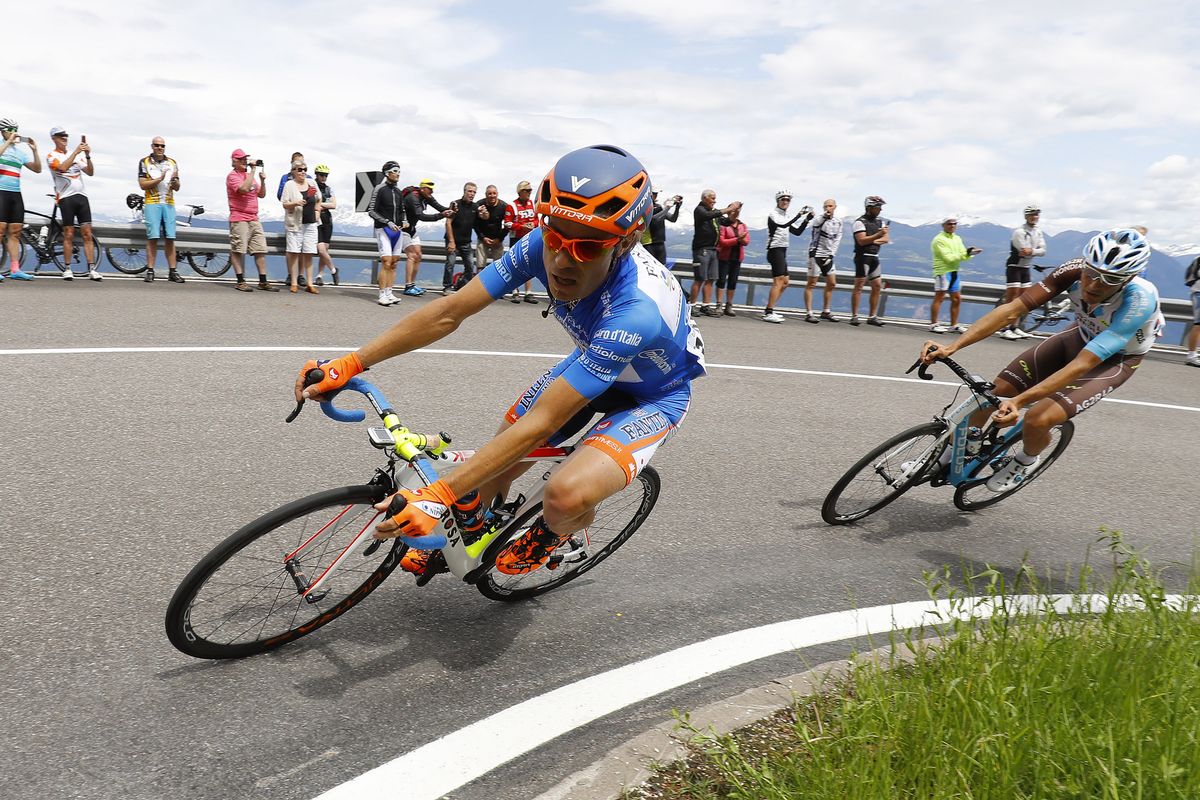 Damiano Cunego in the mountains jersey