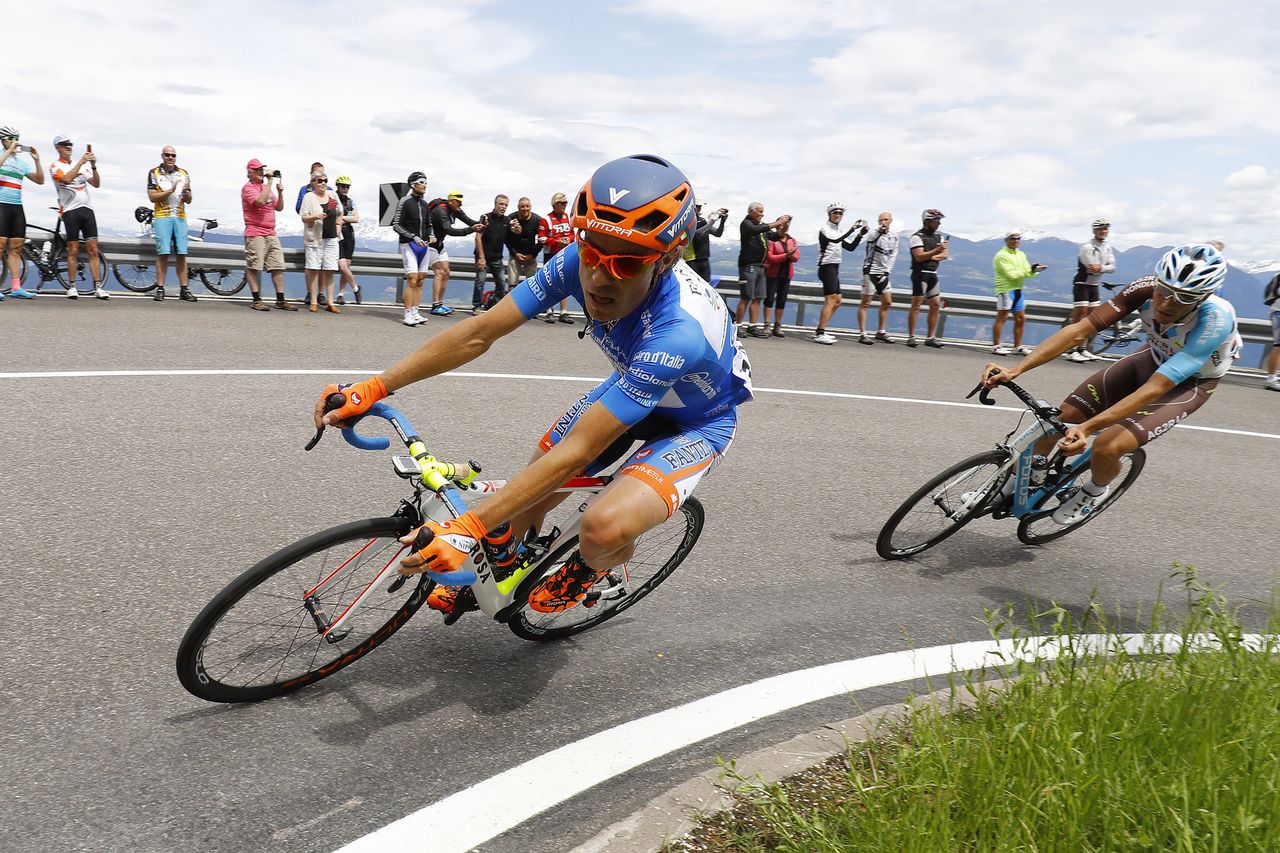 Damiano Cunego in the mountains jersey