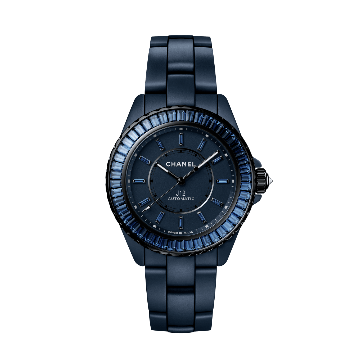 J12 Bleu 38 Mm Sapphires Watch