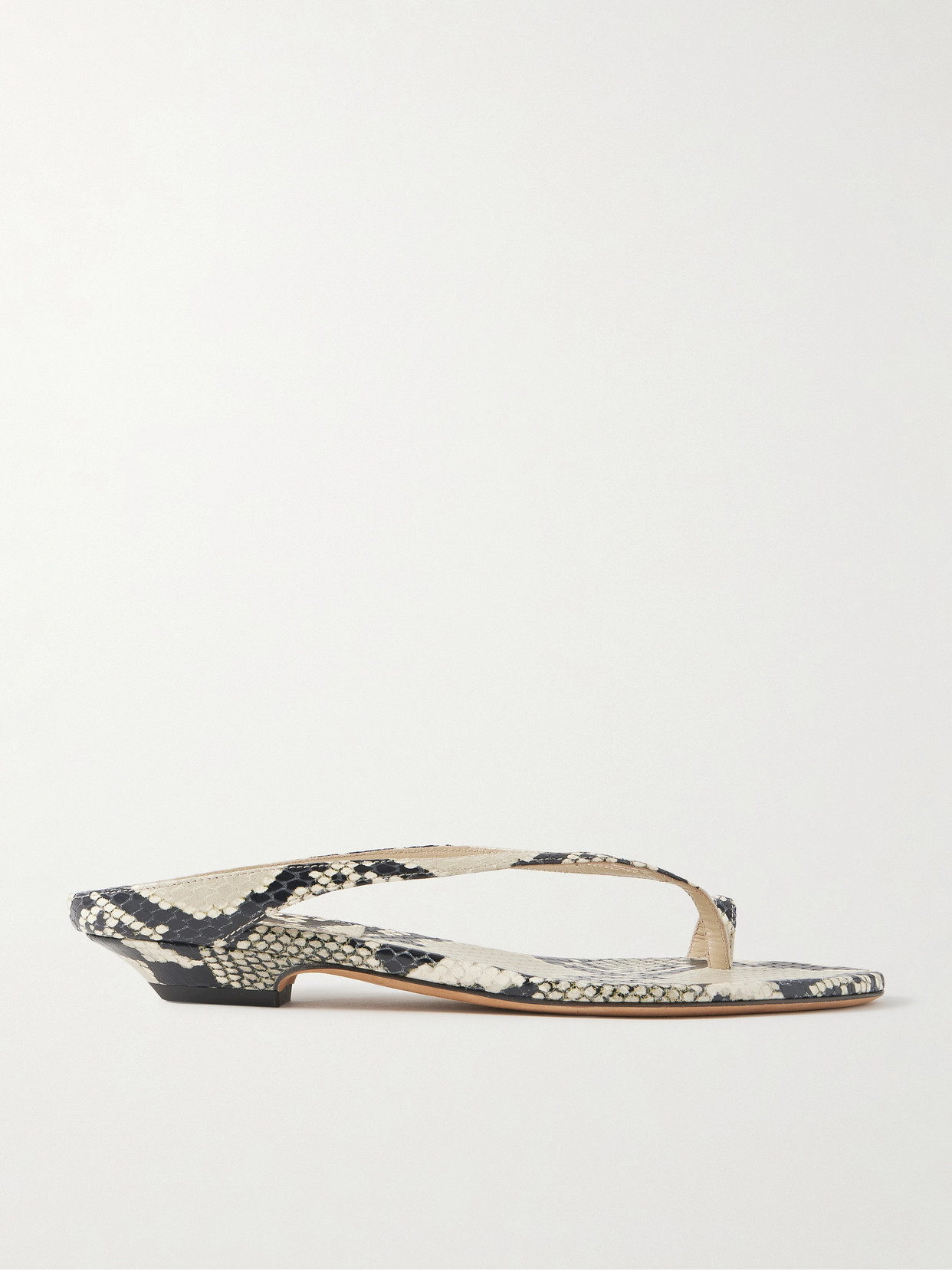 Marion Snake-Effect Leather Mules