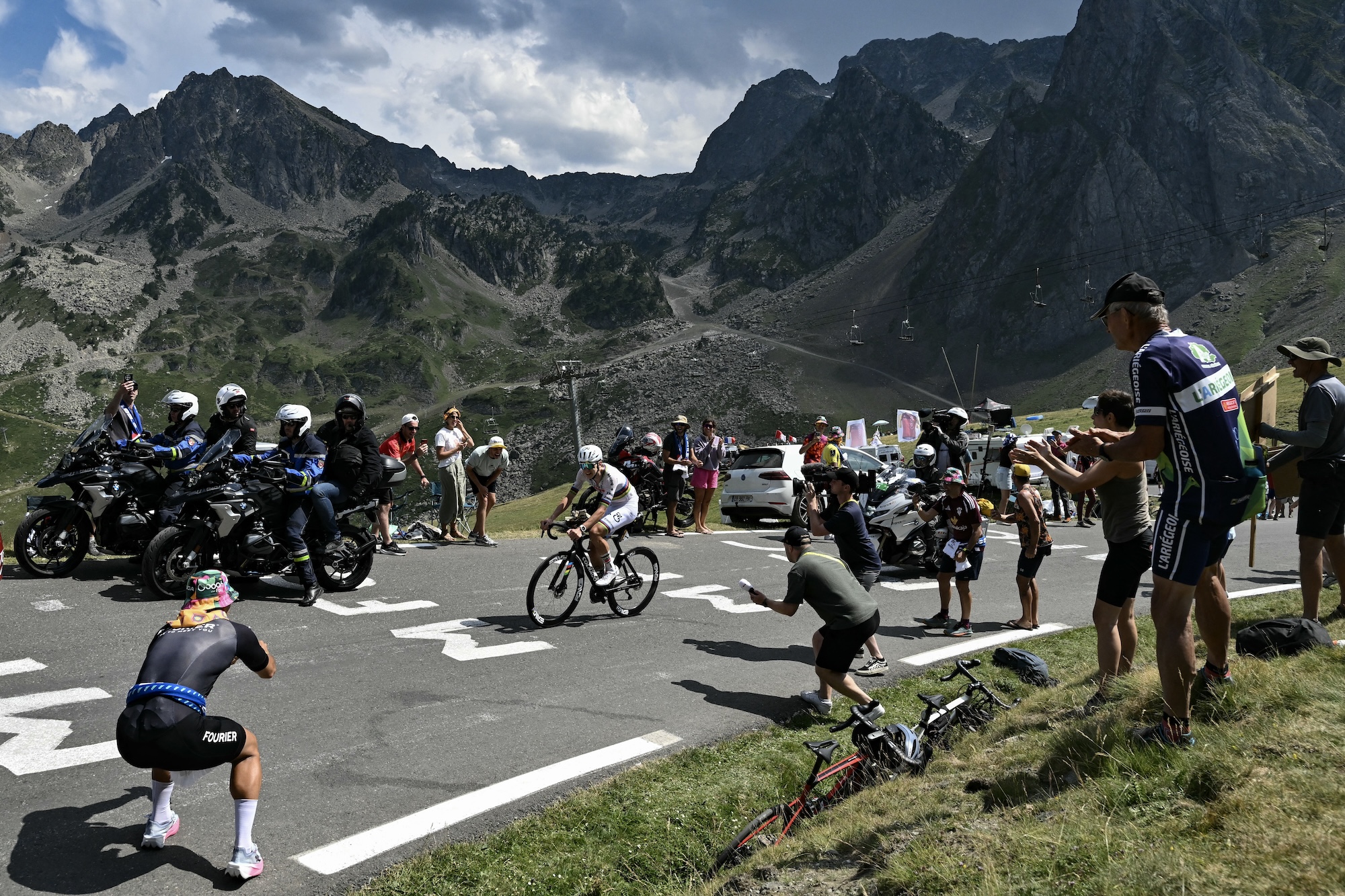 UAE Team Emirates - XRG's Tadej Poga&amp;#269;ar rides in lone breakaway in the Col du Tourmalet ascent