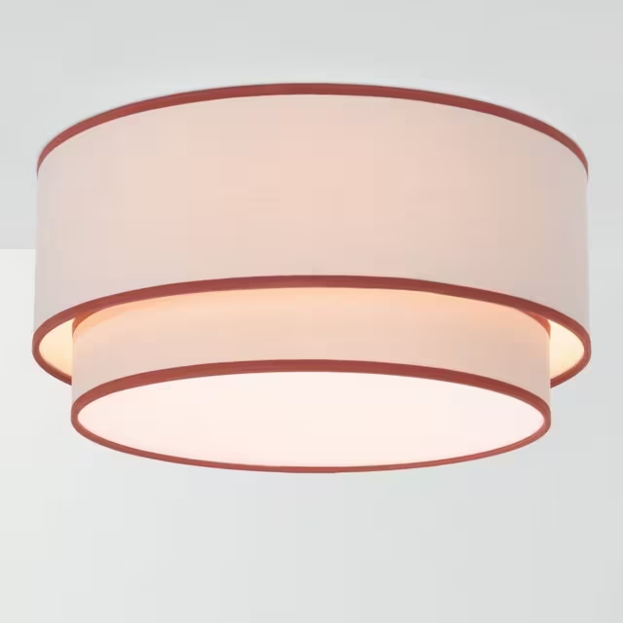 John Lewis Vicente Fabric Semi Flush Ceiling Light, Sunset Orange