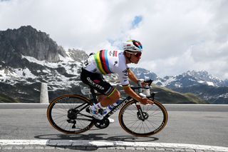 Remco Evenepoel racing stage 5 at the Tour de Suisse