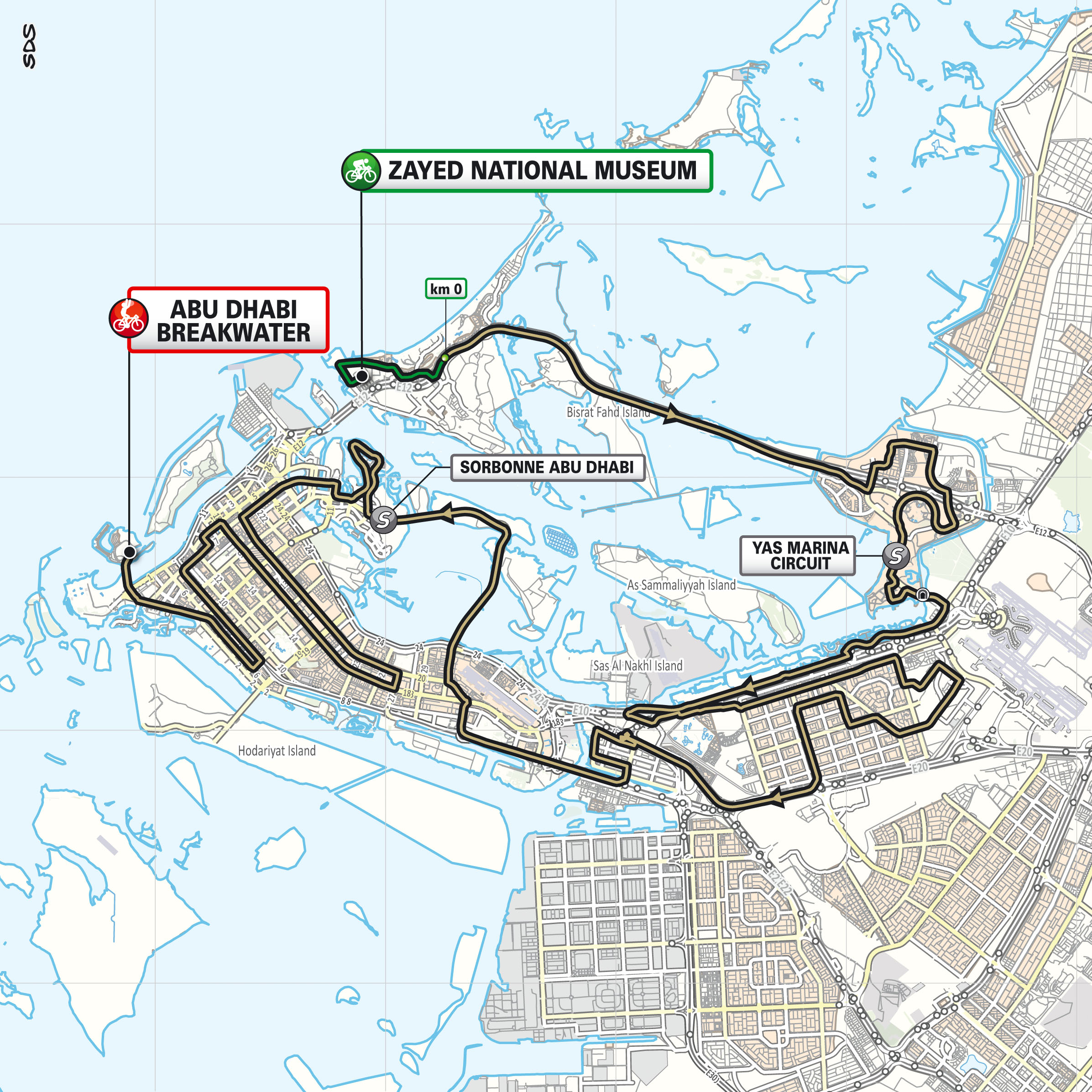 Mapas de ruta y perfiles de etapa para los hombres del UAE Tour 2026