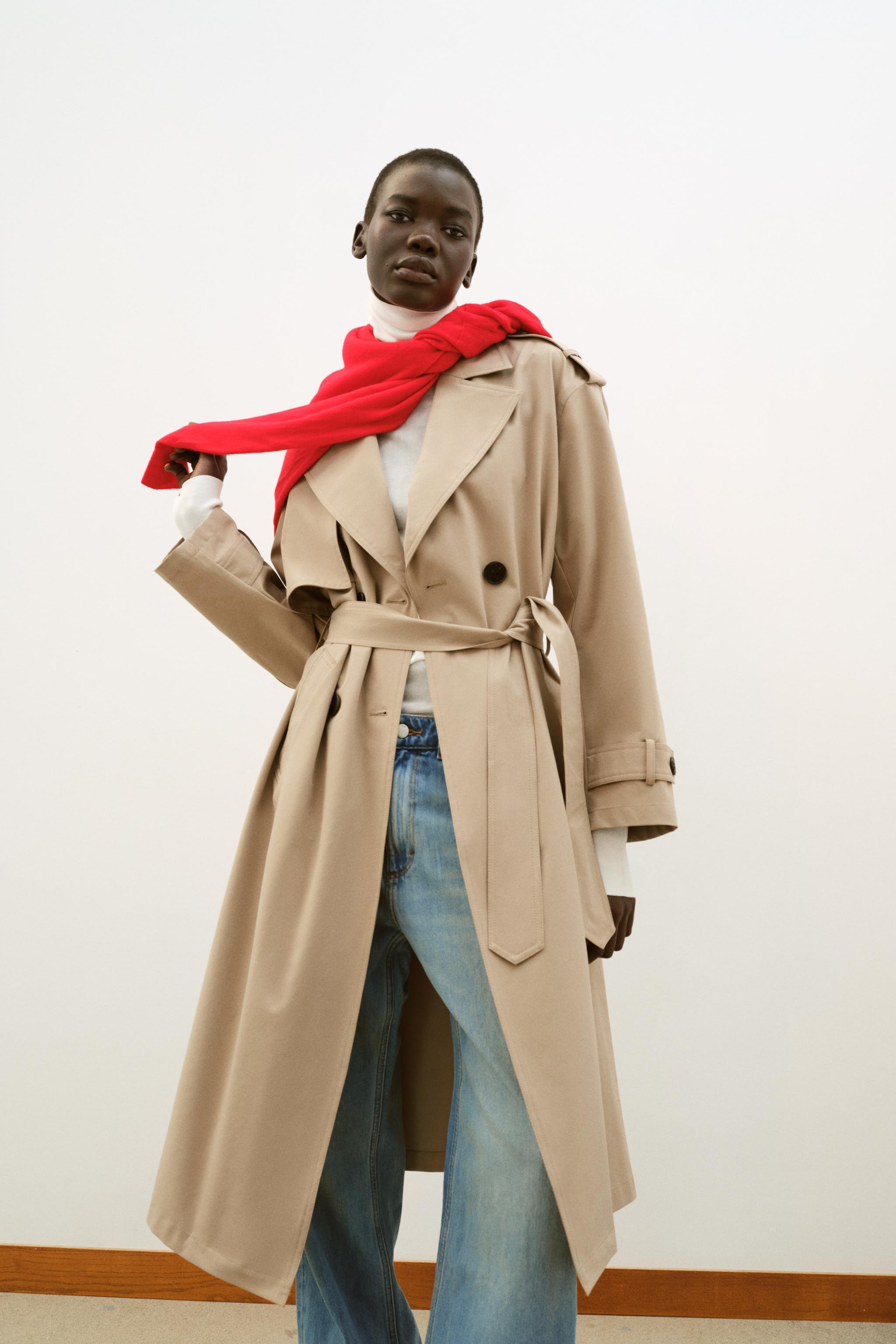 Long Belted Trench Coat