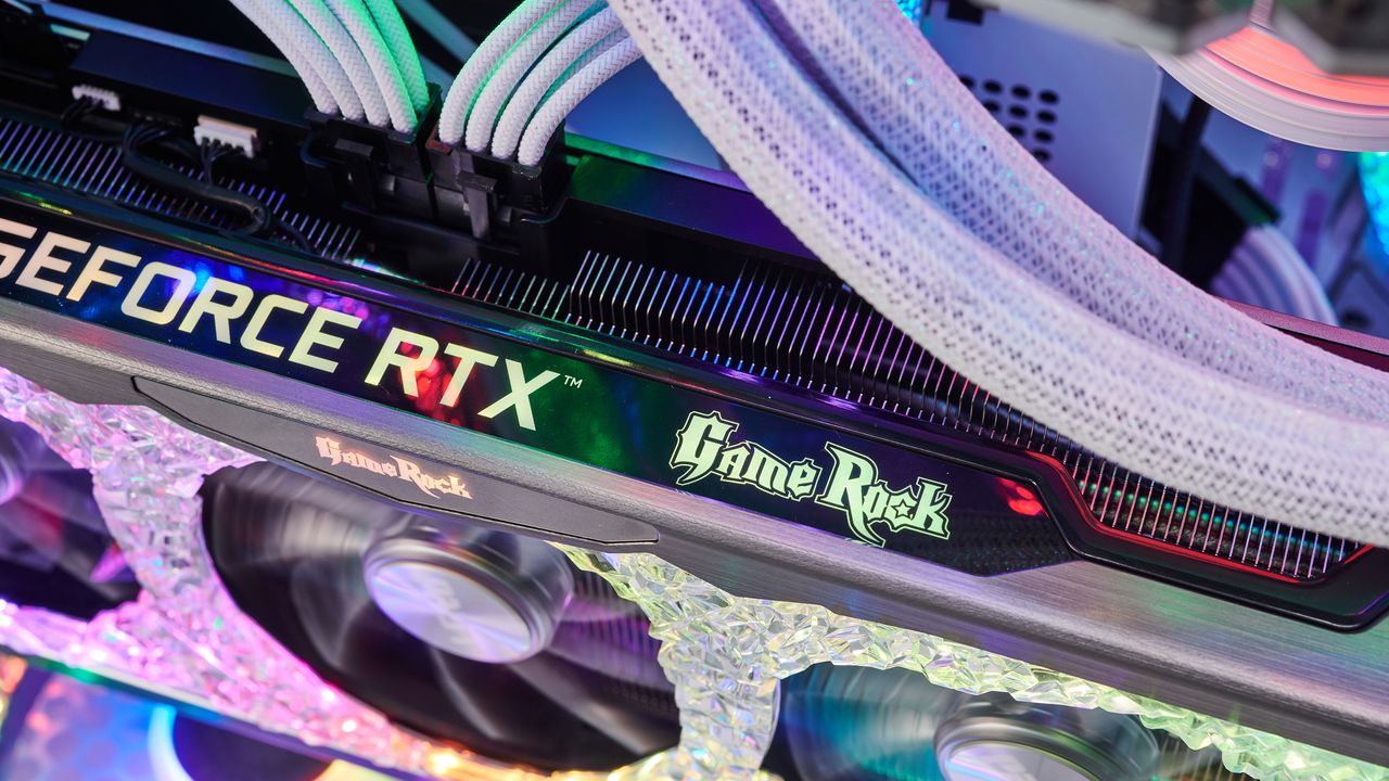 Shot of the Palit GameRock RTX 3070 GPU
