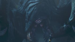 Monster Hunter Wilds monster list - A close-up shot of Nerscylla's head.