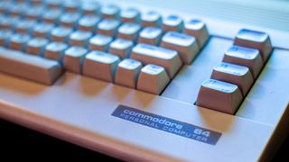 Commodore 64 computer close up of keyboard