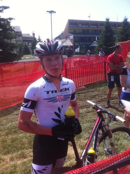 Anton Cooper (Trek World Racing) after winning the junior men's race in Mont-Sainte-Anne