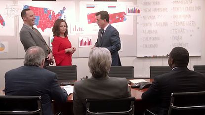 Stephen Colbert and the cast of Veep