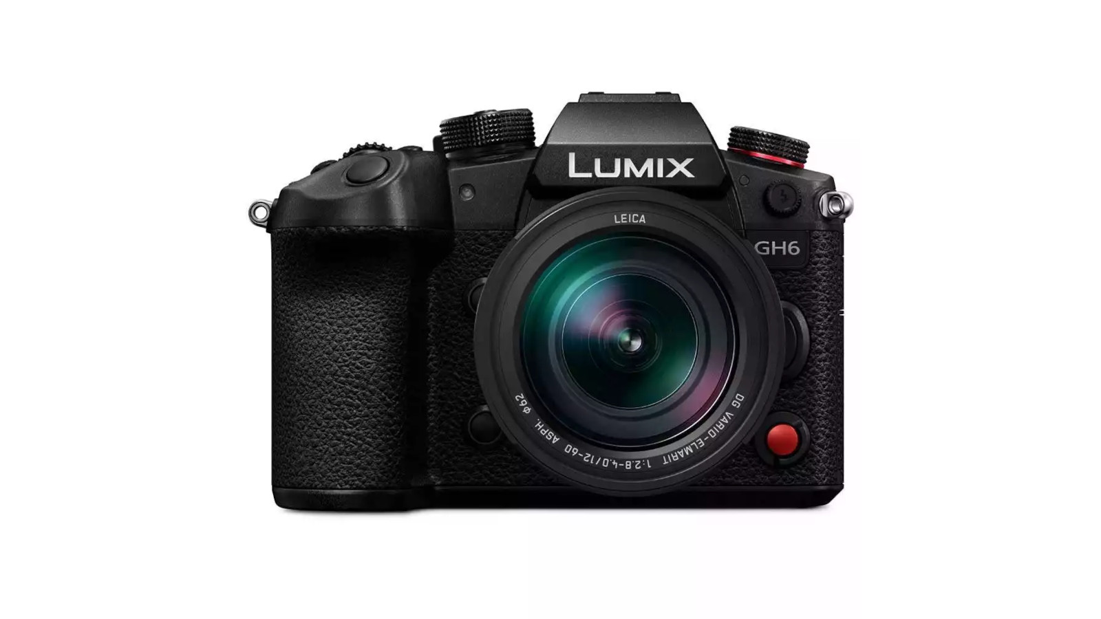 Pansonic Lumix GH6 front view with 12-60mm F/2.8-4 lens