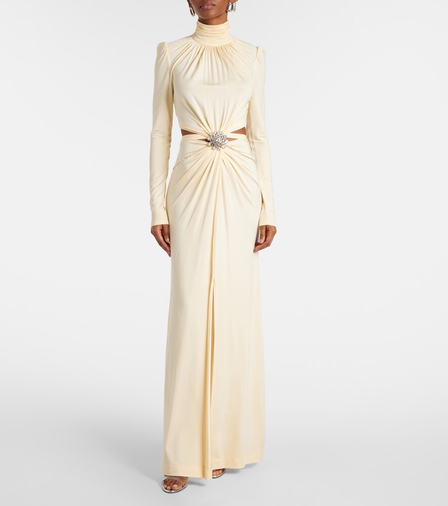 Embellished Gathered Gown