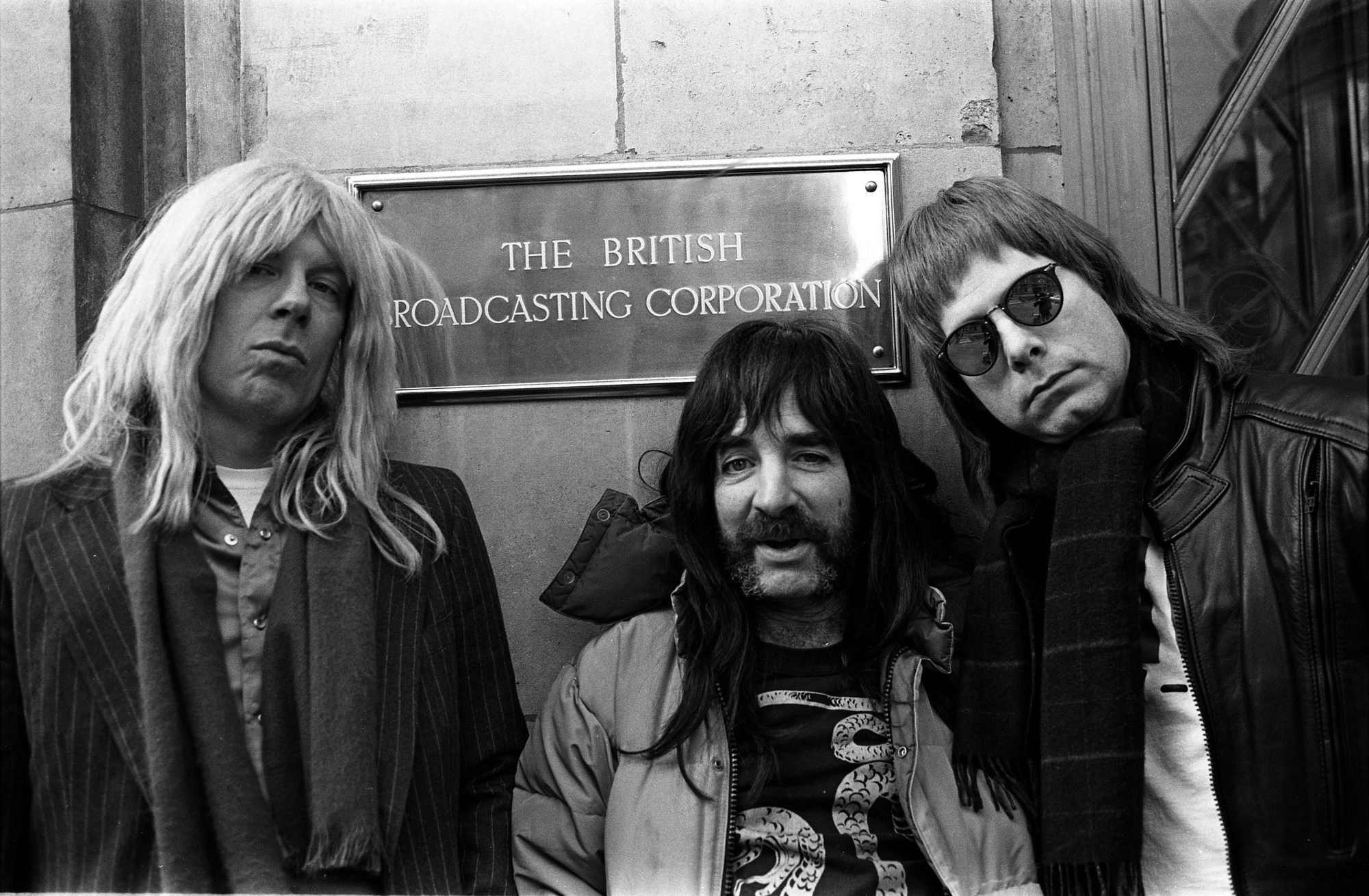 Spinal Tap, pictured outside BBC headquarters in London in 1992