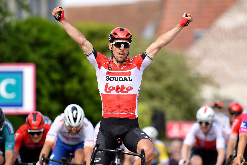 Philippe Gilbert celebrates his first win since 2019 at the 4 Jours de Dunkerque