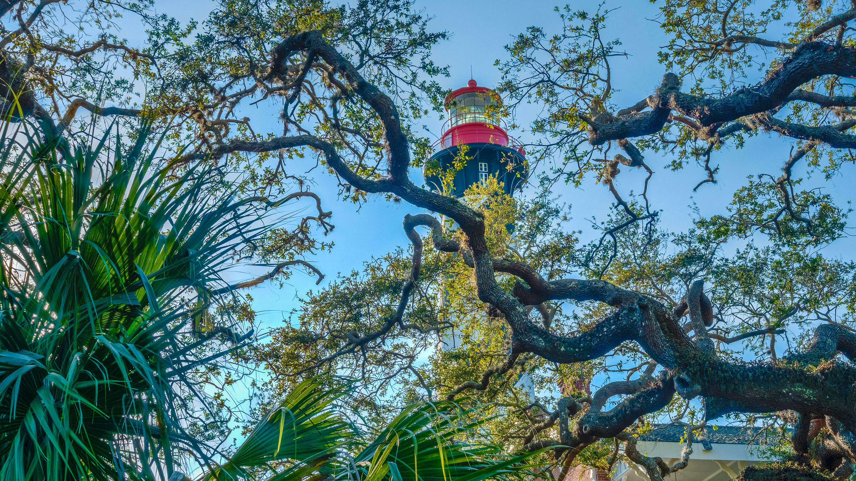 The St. Augustine lighthouse sits on the Anastasia barrier Island, Florida.