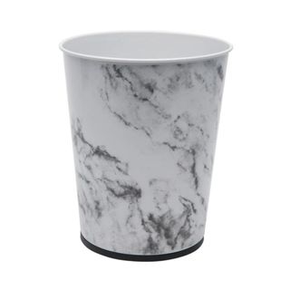 A marble effect small trash can