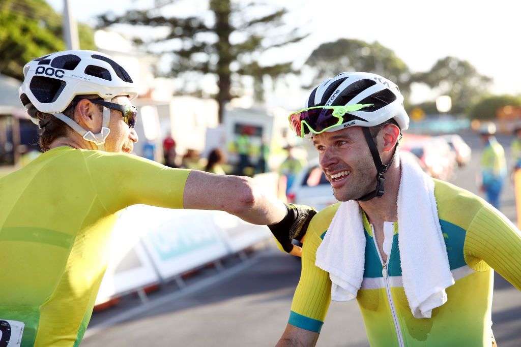 Smiles and hugs all round in the Australia camp