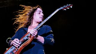 Jake Kiszka onstage with his Gibson SG