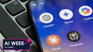 AI icons on a smartphone. 