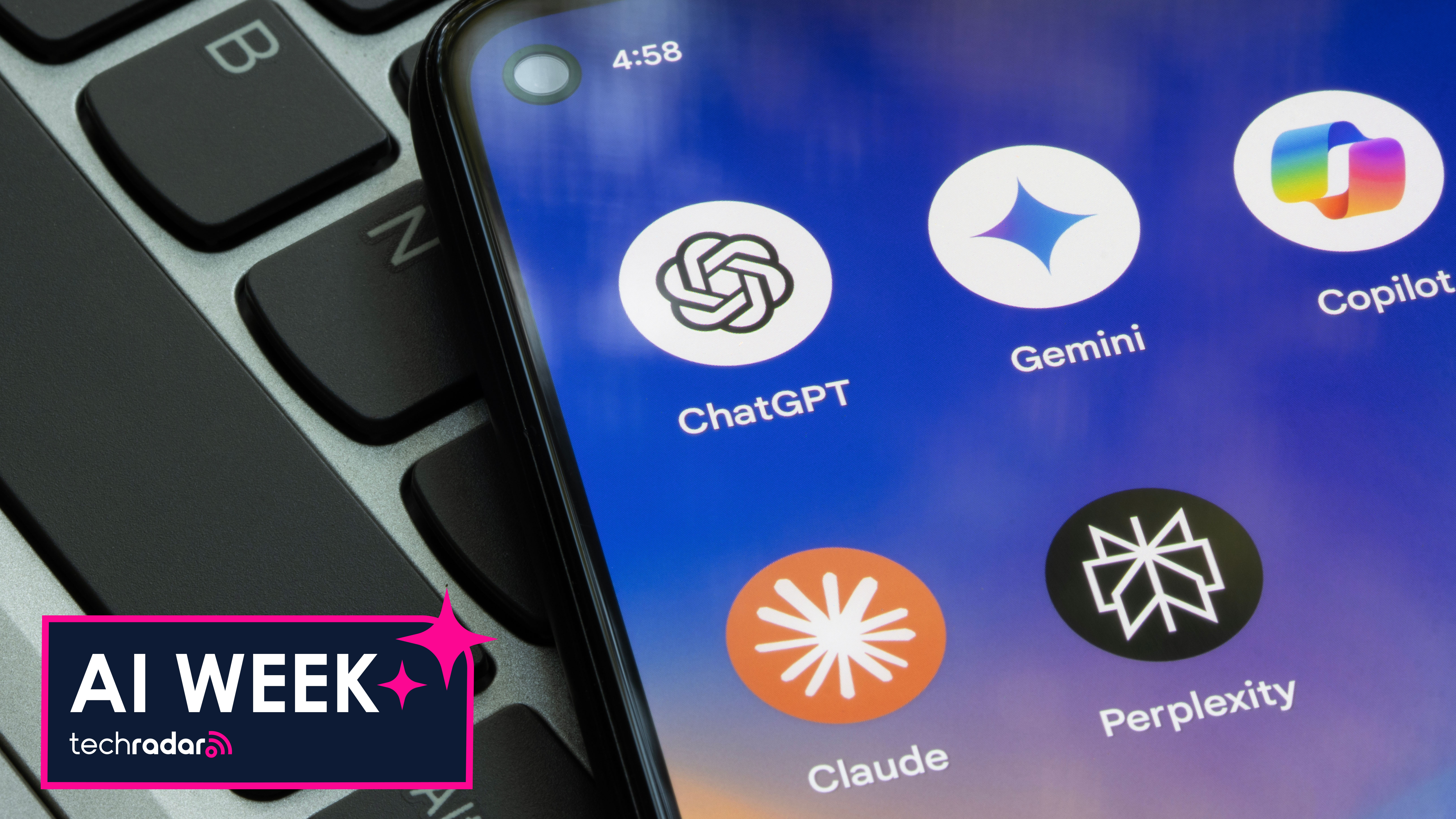 AI icons on a smartphone. 