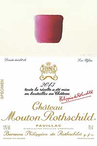 Mouton Rothschild 2013 label
