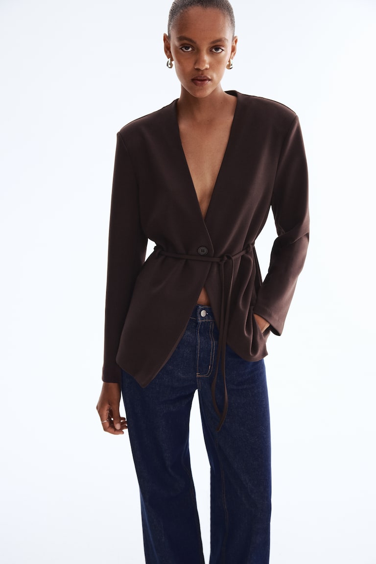 Tie-Belt Blazer