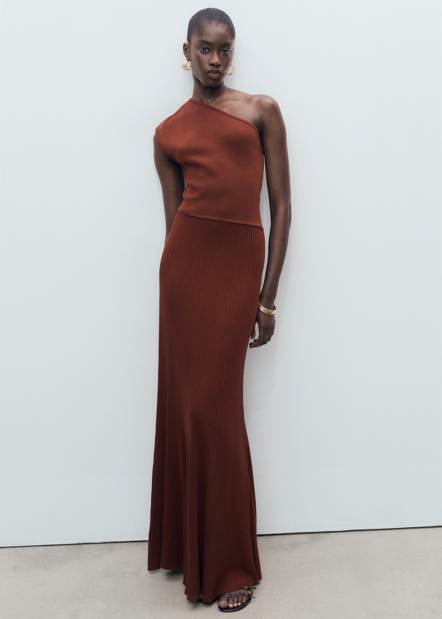 Asymmetrical Combined-Knit Dress - Women | Mango United Kingdom