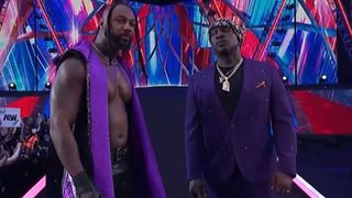 Swerve Strickland and Prince Nana standing together in AEW