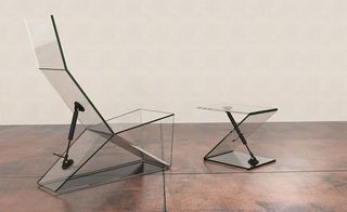 Glass chair and table