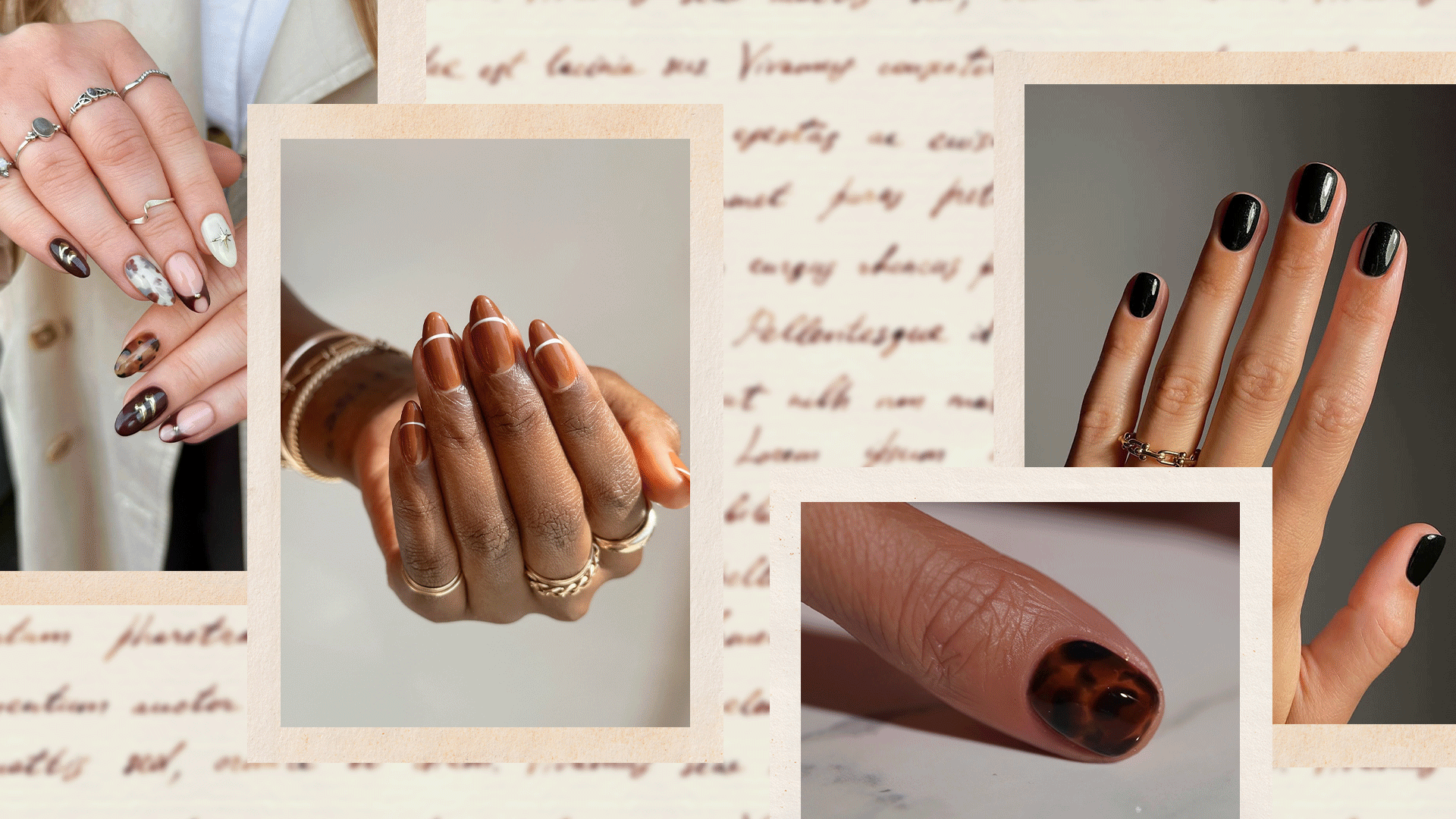 Dark academia nail designs.
