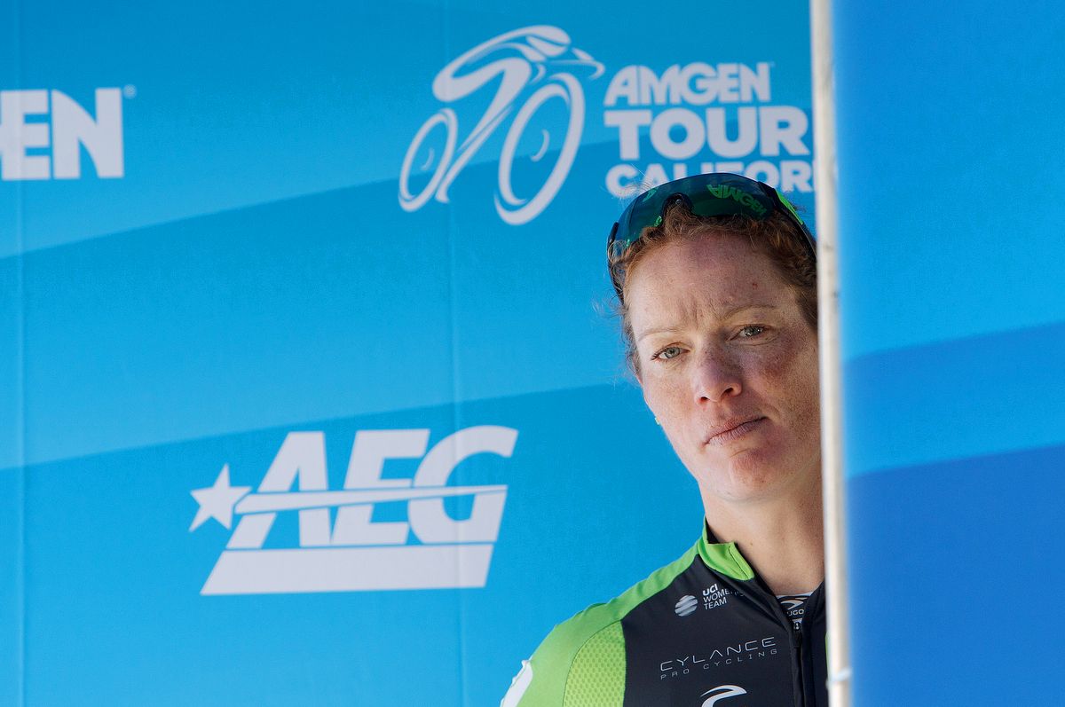 Kirsten Wild (Cylance Pro Cycling) waiting to be called out