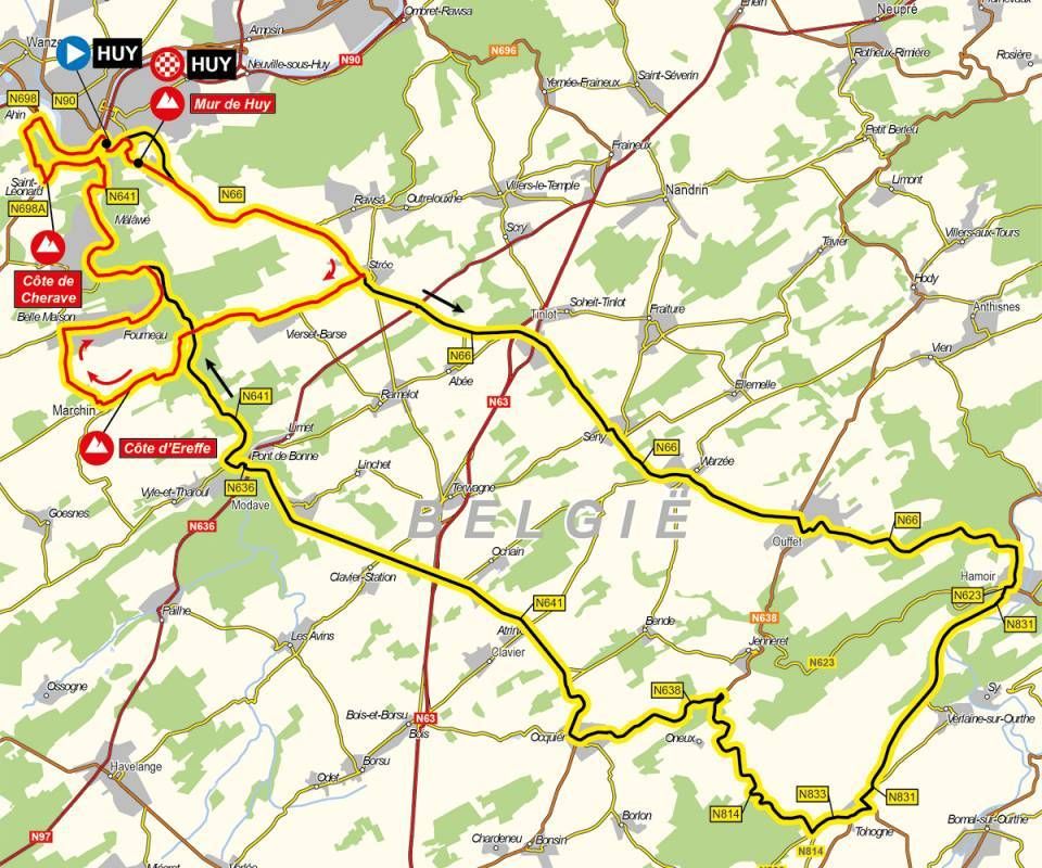 La Fleche Wallonne Feminine 2022 - Map