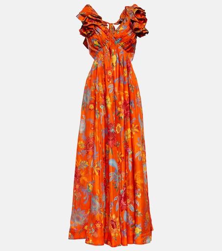 Floral Silk Maxi Dress
