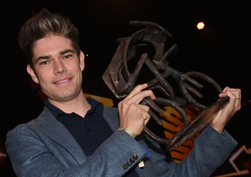Flandrien award winner Wout Van Aert poses during the Flandrien award ceremony for the best Belgian cyclist of the 2021 cycling season organized by newspaper Het Nieuwsblad in Puurs on Tuesday 26 October 2021BELGA PHOTO DAVID STOCKMAN Photo by DAVID STOCKMANBELGA MAGAFP via Getty Images