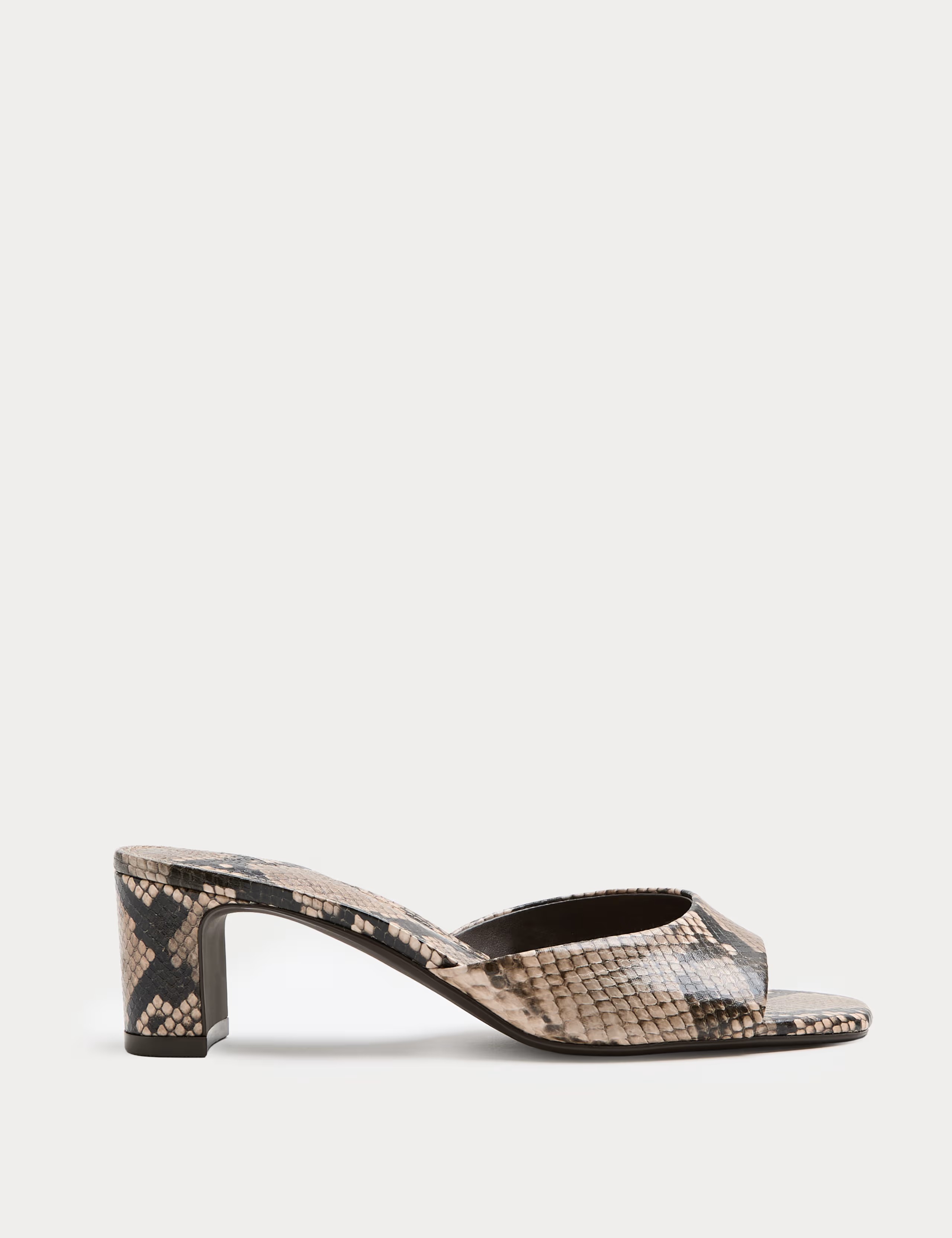 Marks and Spencer, Snake Print Block Heel Mules