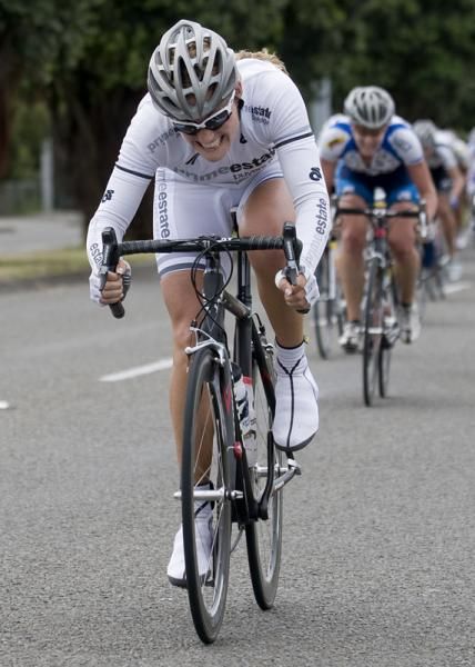 Australia's Irene Digenis (Prime Estate Team) makes her dash to the line.