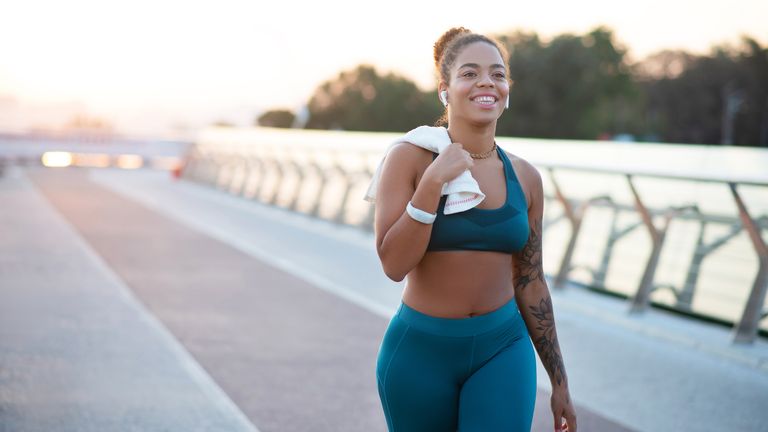 Woman smiling after a workout