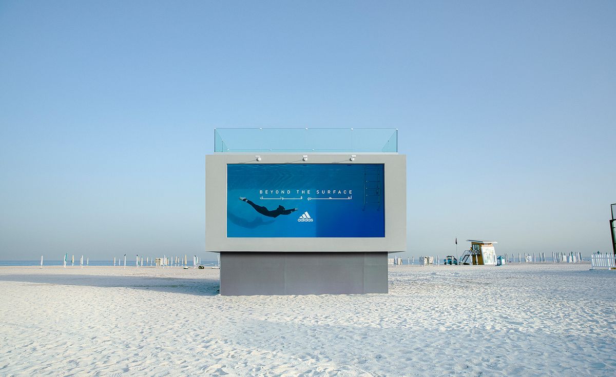 Adidas Unveils The Worldâ€™s First-Ever Liquid Billboard in Dubai.