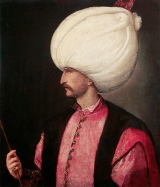 A portrait of Suleiman the Magnificent attributed to Italian painter Titian, 1530.