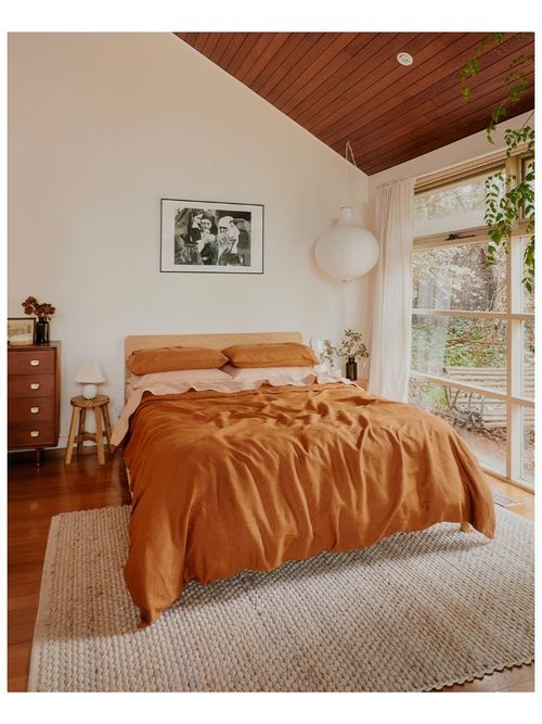 Rust & Terracotta 100% French Flax Linen Bedding Bundle