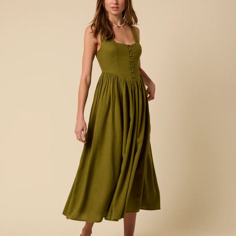 green midi dress