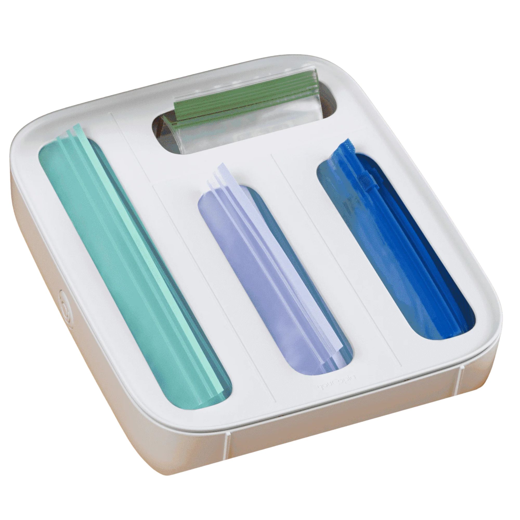 A white Ziploc bag holder